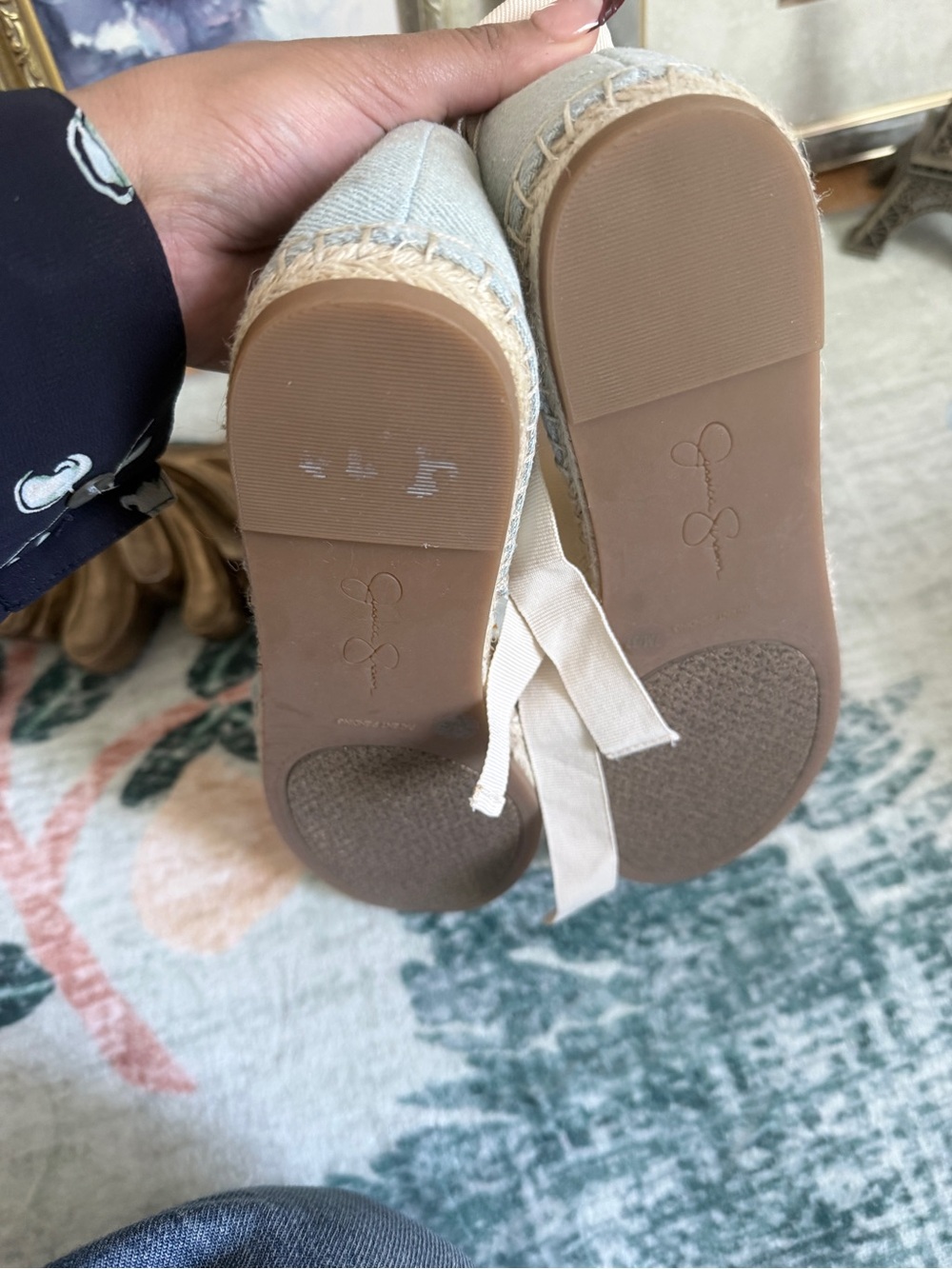 Jessica Simpson Floral Embroidered Espadrilles in Light Blue and Red - Picture 5 of 5